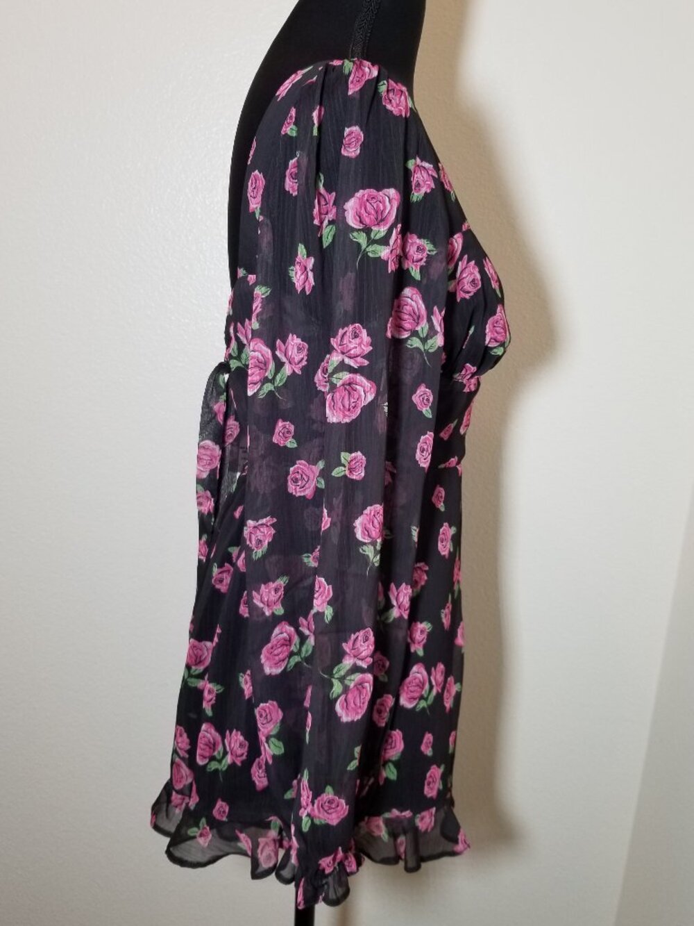 Miss Selfridge Black Floral Short Romper Sz 4 Whimsy Fairy Festival Coquette NWT - Picture 2 of 11